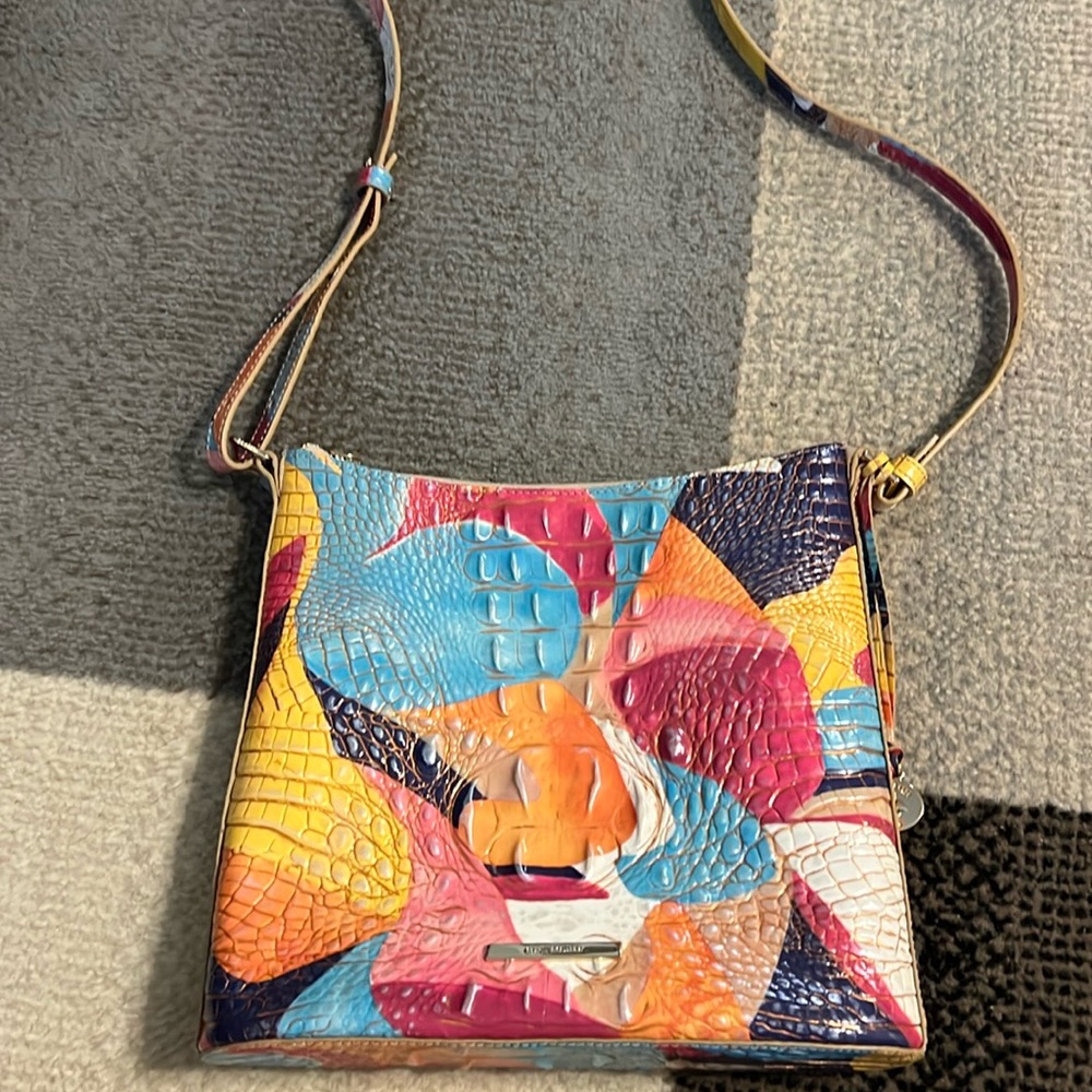 Brahmin multi colored crossbody purse